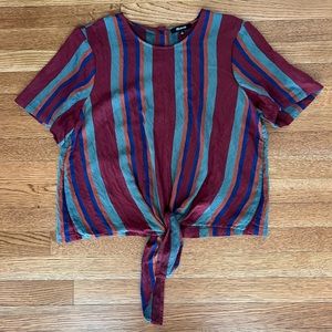 Madewell Button-Back Tie Tee in Rosalinda Stripe Size L